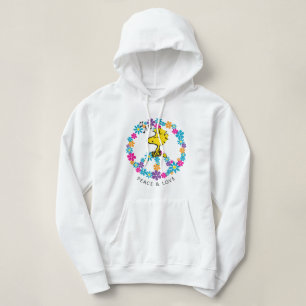 Peanuts Woodstock Flower Peace Sign Hoodie