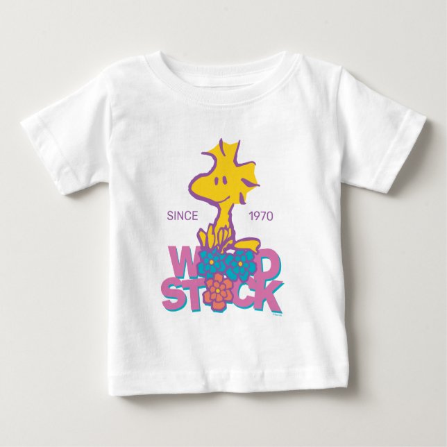 Peanuts | Woodstock Flowers Baby T-Shirt (Front)