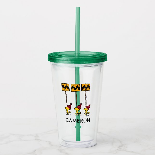 Peanuts | Woodstock & Friends Sign March Acrylic Tumbler (Front)