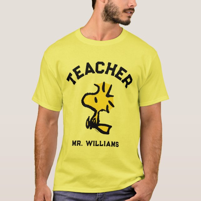 Peanuts | Woodstock Looking Ahead Teacher T-Shirt (Front)