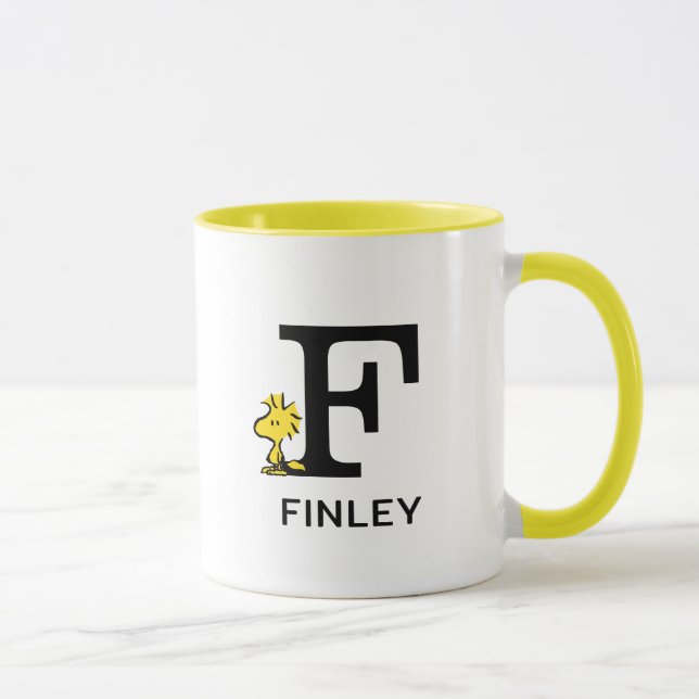 Peanuts | Woodstock Name & Monogram F Mug (Right)