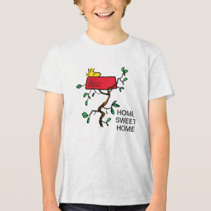 Peanuts Woodstock Napping in Snoopy's Dish Tri-Blend Shirt