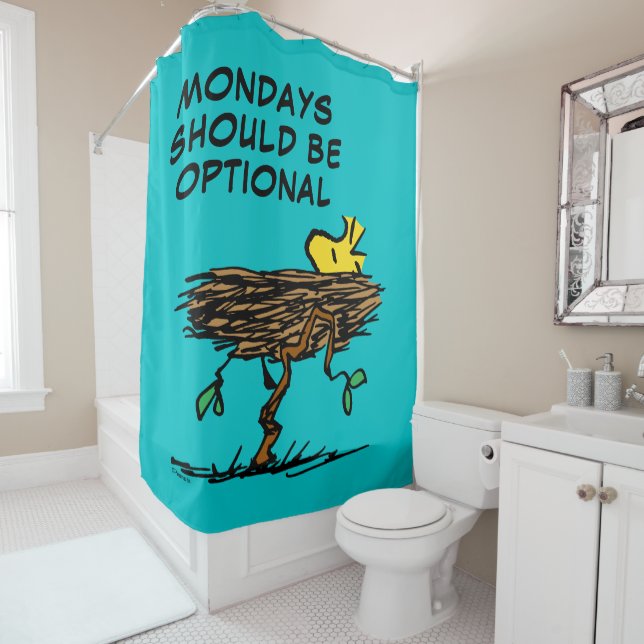 Peanuts | Woodstock Napping Shower Curtain (In Situ)
