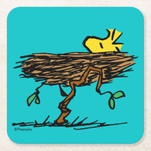 Peanuts   Woodstock Napping Square Paper Coaster