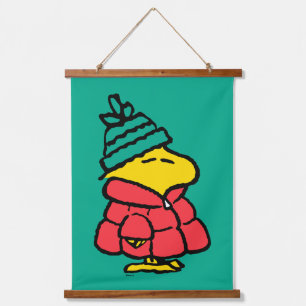 Peanuts   Woodstock Puffy Winter Jacket Hanging Tapestry