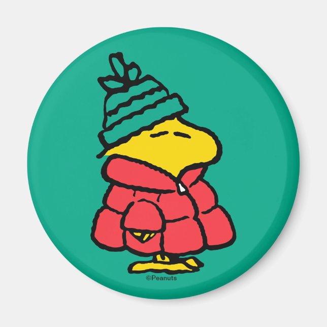 Peanuts | Woodstock Puffy Winter Jacket Magnet (Front)