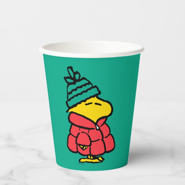 Peanuts | Woodstock Puffy Winter Jacket Paper Cups (Front)