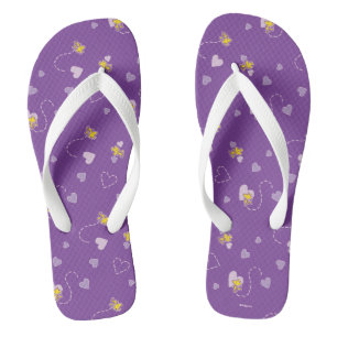 Peanuts   Woodstock Purple Heart Pattern Jandals