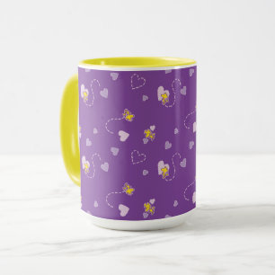 Peanuts Woodstock Purple Heart Pattern Mug