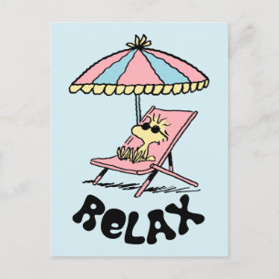 PEANUTS Woodstock Relaxing at the Beach Postcard