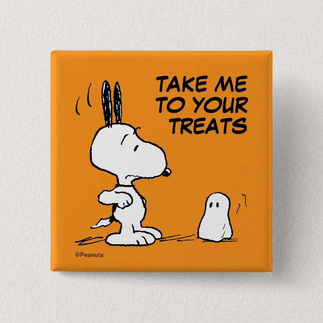 Peanuts | Woodstock Scares Snoopy 15 Cm Square Badge (Front)