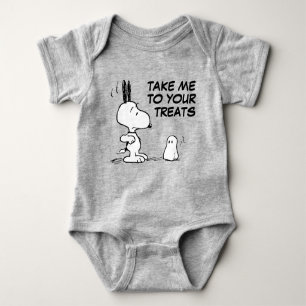 Peanuts   Woodstock Scares Snoopy Baby Bodysuit