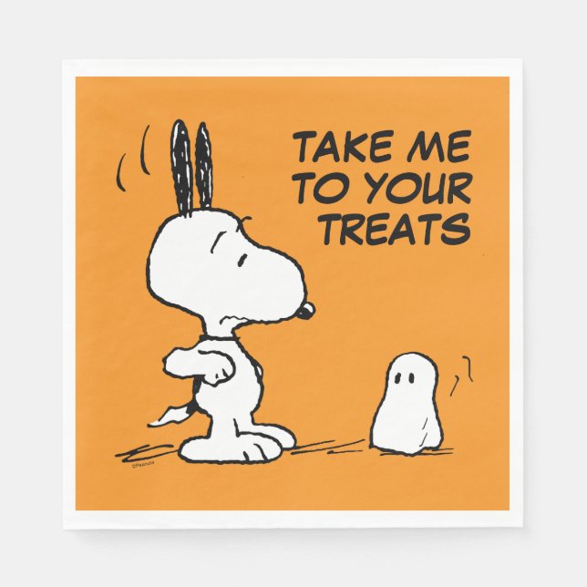 Peanuts | Woodstock Scares Snoopy Napkin (Front)
