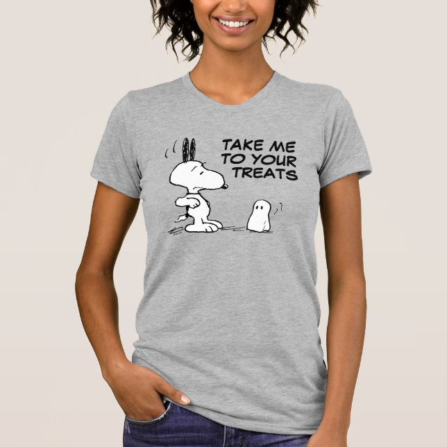 Peanuts | Woodstock Scares Snoopy T-Shirt (Front)