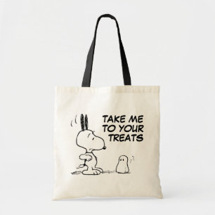 Peanuts   Woodstock Scares Snoopy Tote Bag