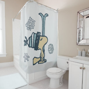 Peanuts   Woodstock Ski Pro Shower Curtain