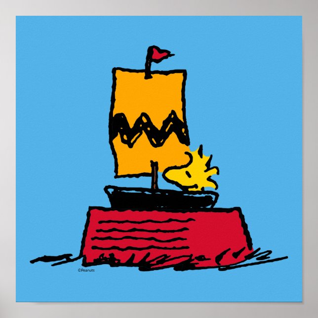 Peanuts | Woodstock Snoopy Dish Sail Boat Poster (Front)