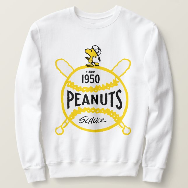 Peanuts | WoodstockPeanuts Baseball Since 1950 Sweatshirt (Design Front)