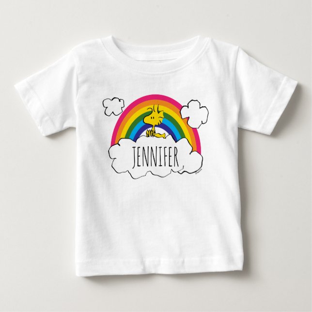 PEANUTS | Woodstock's Rainbow Polka Dots Baby T-Shirt (Front)