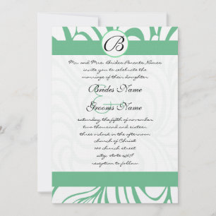 PeaPod Green Swirls Wedding Invitations