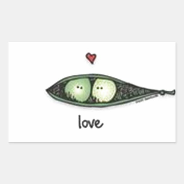 Peapod Love Rectangular Sticker (Front)