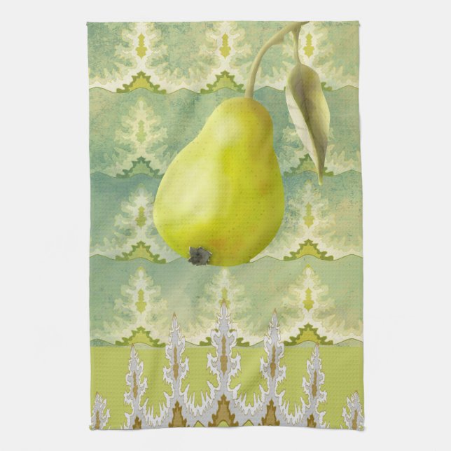 Pear Abstract  Tea Towel (Vertical)