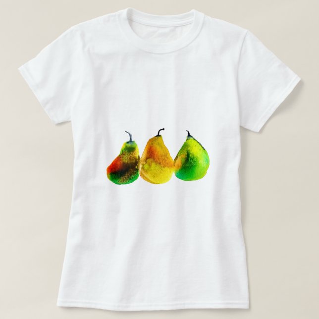 Pear art cute watercolor fruit T-Shirt (Design Front)