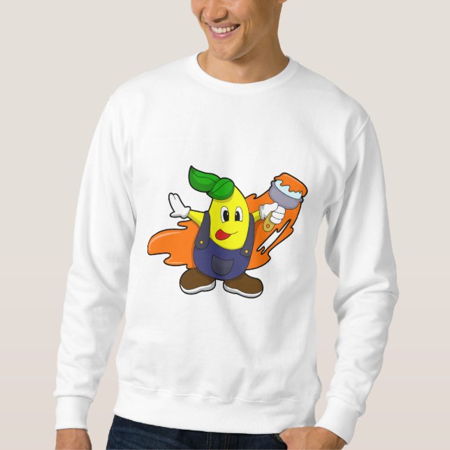 Pear as Painter with Paint brush Sweatshirt (Front)