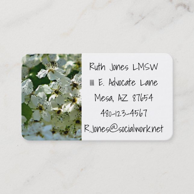 Pear Blossoms in bloom Business Card (Front)