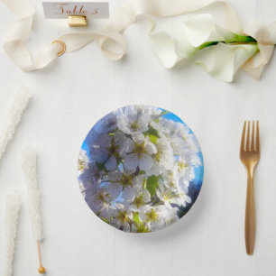 Pear Blossoms Paper Plate