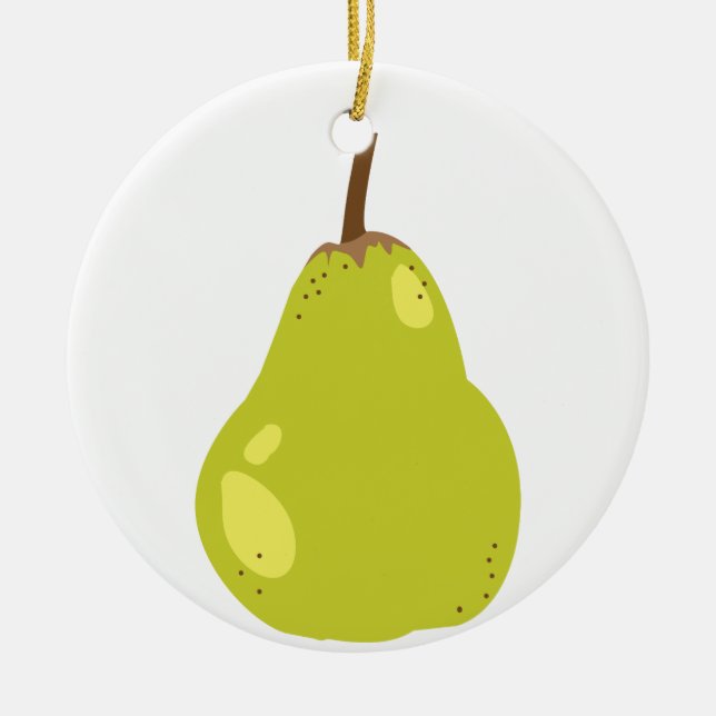 Pear Ceramic Tree Decoration (Front)