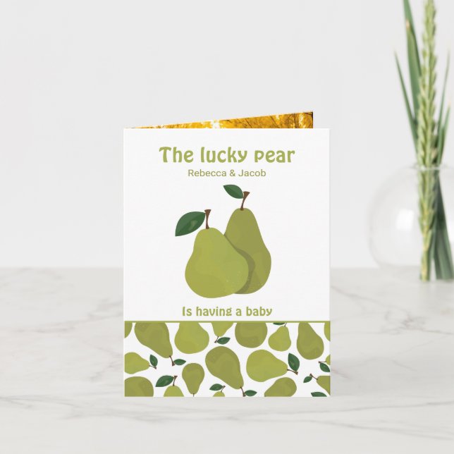Pear couples with picture Baby Shower Invitation (Front)