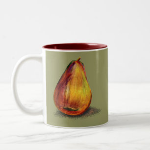 Pear Design Two-Tone Coffee Mug