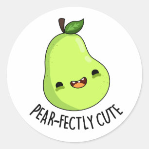 Pear-fectly Cute Fruit Pear Pun  Classic Round Sticker