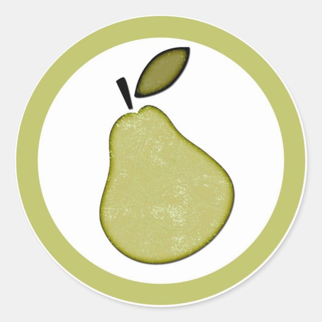 Pear flavour circle sticker labels (Front)