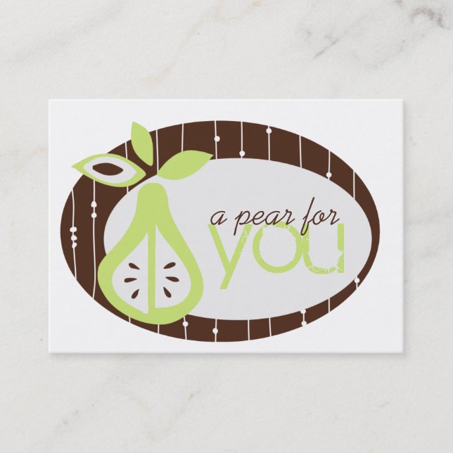 Pear For You Chubby Business Cards (Front)