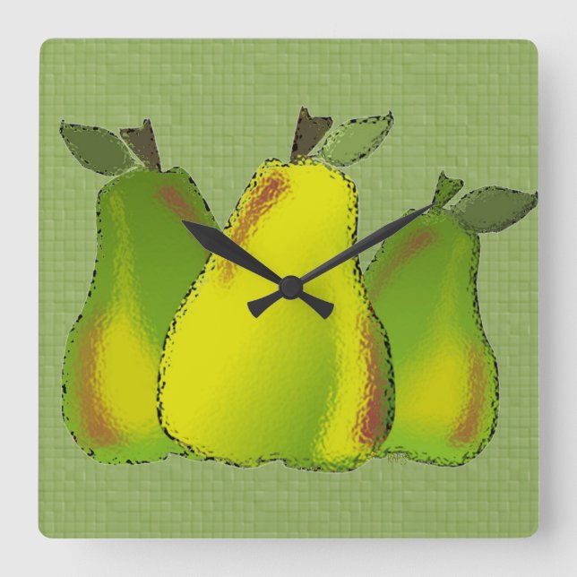 Pear Frosted Look Wall Clock (Front)