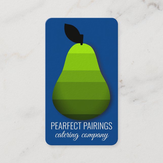 Pear fruit baking chef catering cooking class business card (Front)