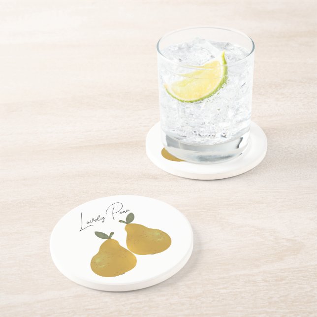 Pear Fruit Illustration  Coaster (Side)