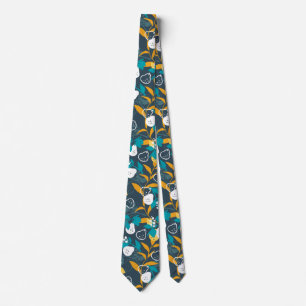 Pear Fruit Plant in Black Colour Pattern Tie