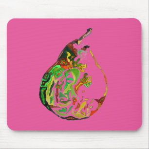 Pear fruit pop art watercolour illustration mouse pad