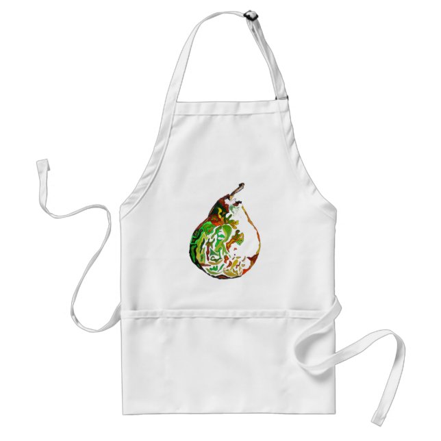 Pear fruit pop art watercolour illustration standard apron (Front)