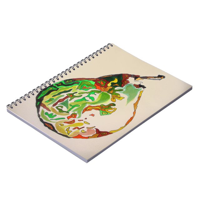 Pear fruit watercolour illustration spiral notebook (Left Side)