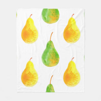 Pear fruits seamless pattern fleece blanket