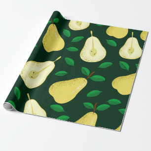 Pear fruits seamless pattern wrapping paper