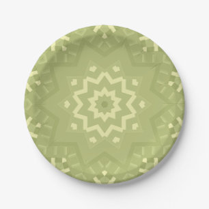 Pear Green Kaleidoscope Paper Plate
