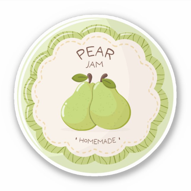 Pear jam jar label (Front)