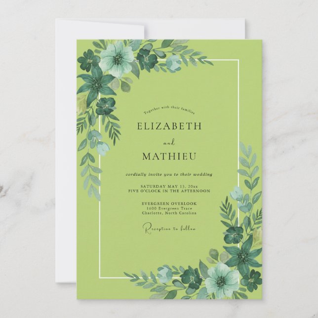 Pear Leaf Wedding Invitation (Front)