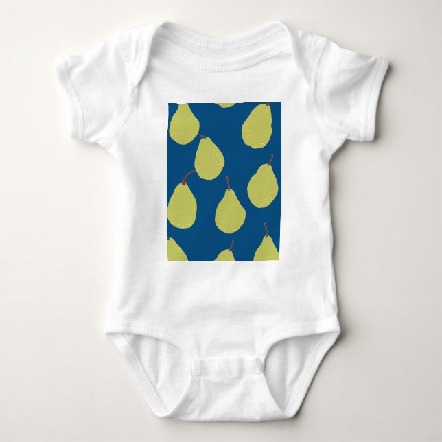 pear navy and green baby bodysuit (Front)