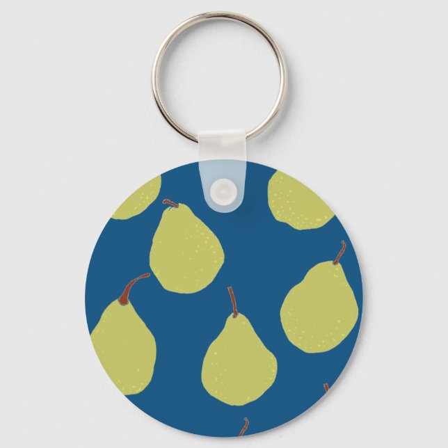 pear navy and green key ring (Front)